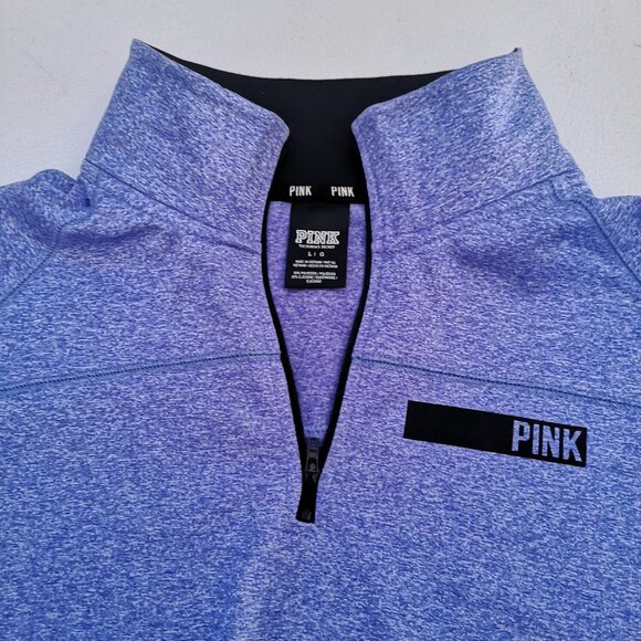 Pink Victoria's Secret Ladies Size Large Purple 1/4 Zip Fleece Lined Pullover - Picture 4 of 9